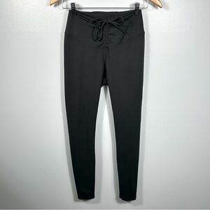 PINK Victoria's Secret Black Active High-Waisted Leggings Size Small Tie Waist